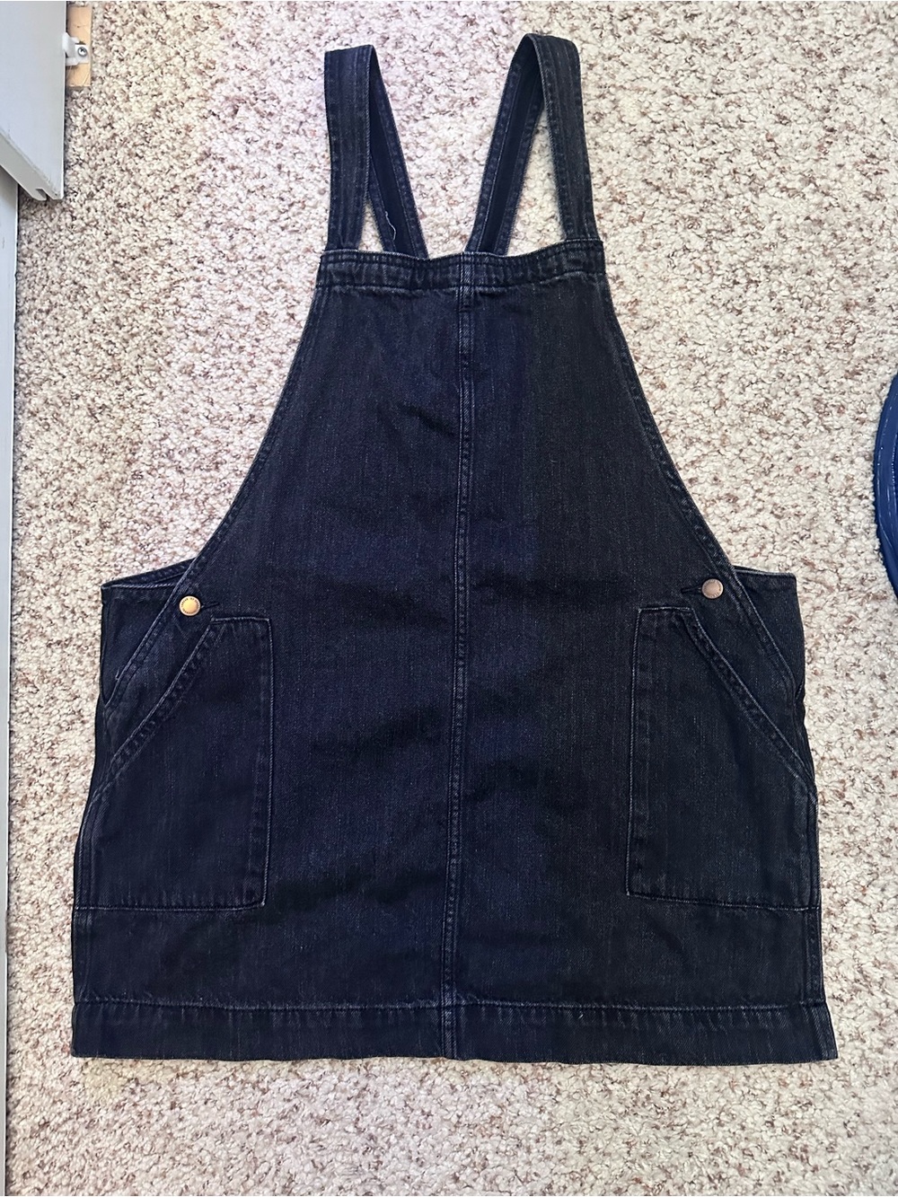 Universal Thread Black Denim Pinafore Mini Dress - Picture 3 of 6